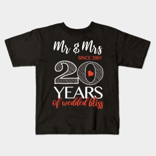 Romc Mr Mrs Since 2001 20Th Wedding Anniversary Kids T-Shirt